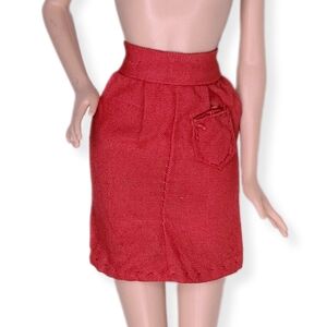 Barbie 1962/63 Mix N' Match PAK Skirt Red Sheath Pencil Knee Length Mattel Vtg
